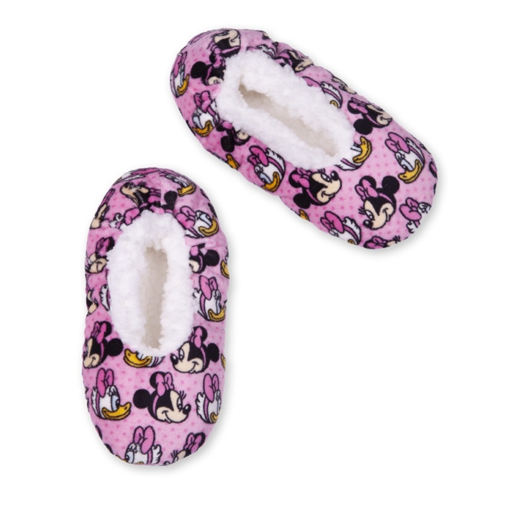 NWOT Girl's Disney Minnie Mouse and Daisy Slipper Socks with Gripper Bottoms
